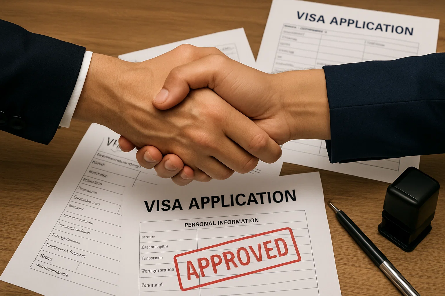 Person completing an online visa application